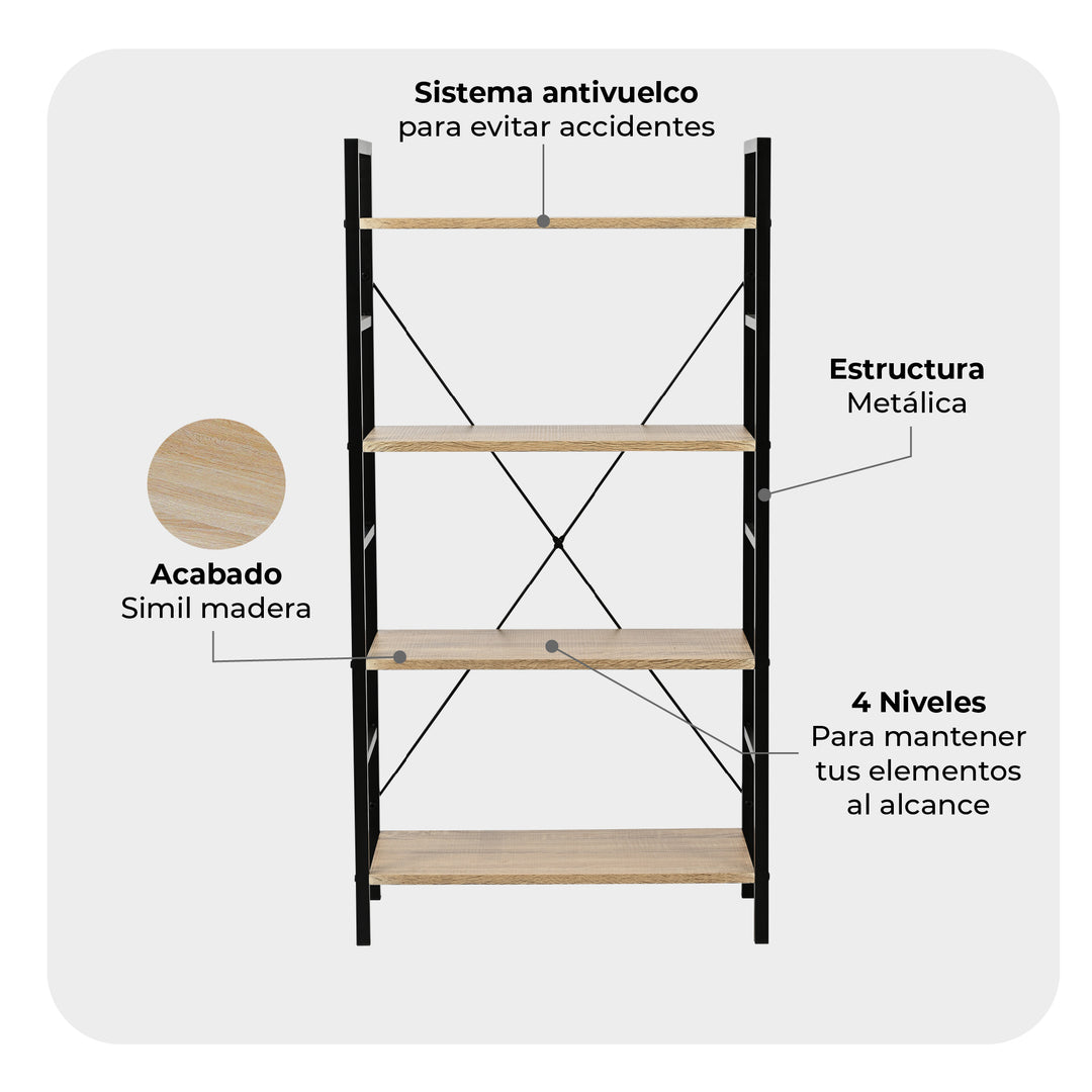 Librero Industrial Minimalista Book-1
