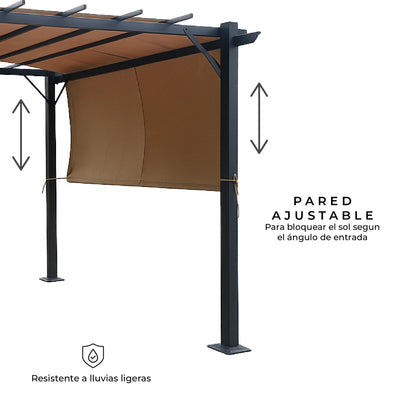 Pérgola con Pared Shelter Wall 3x3