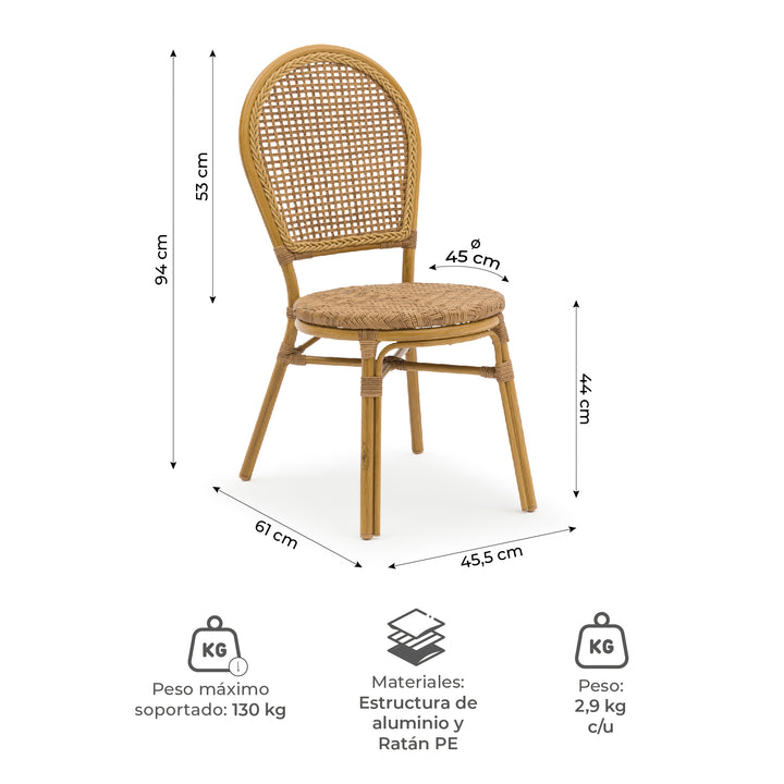 Set x2 Sillas de Exterior Kina