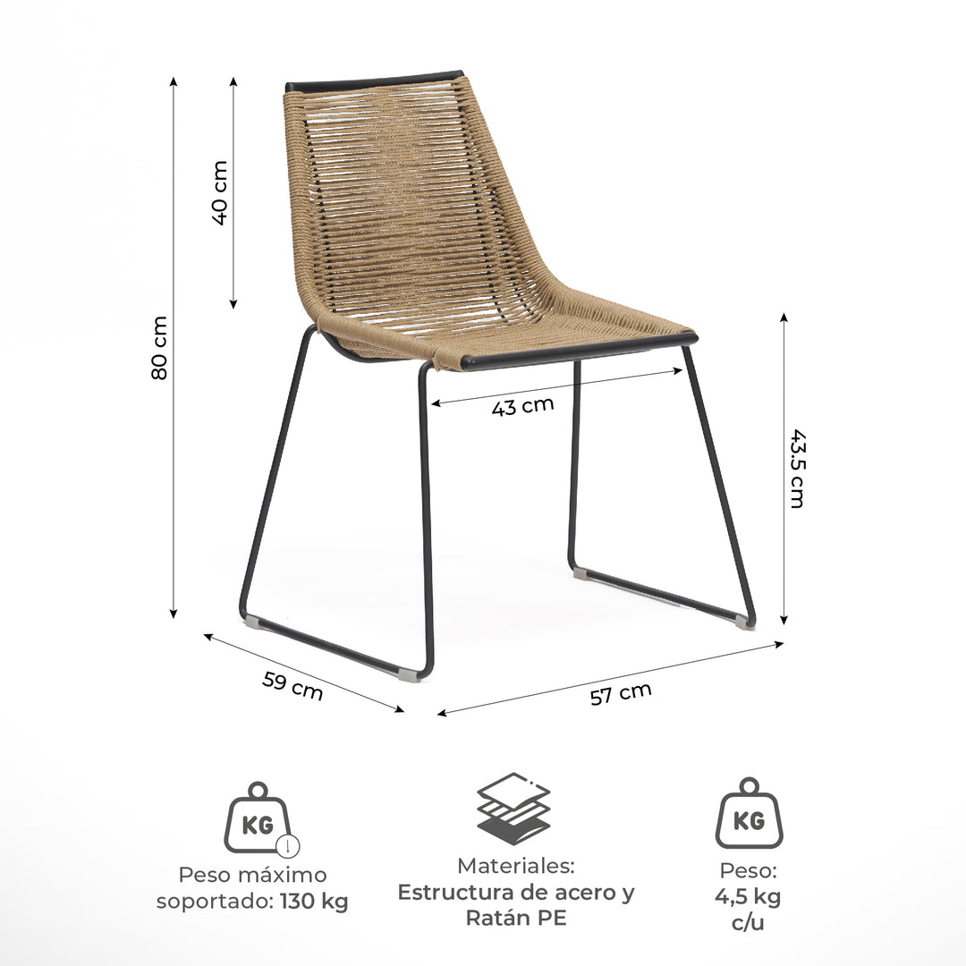 Set x2 Sillas de Exterior Thani