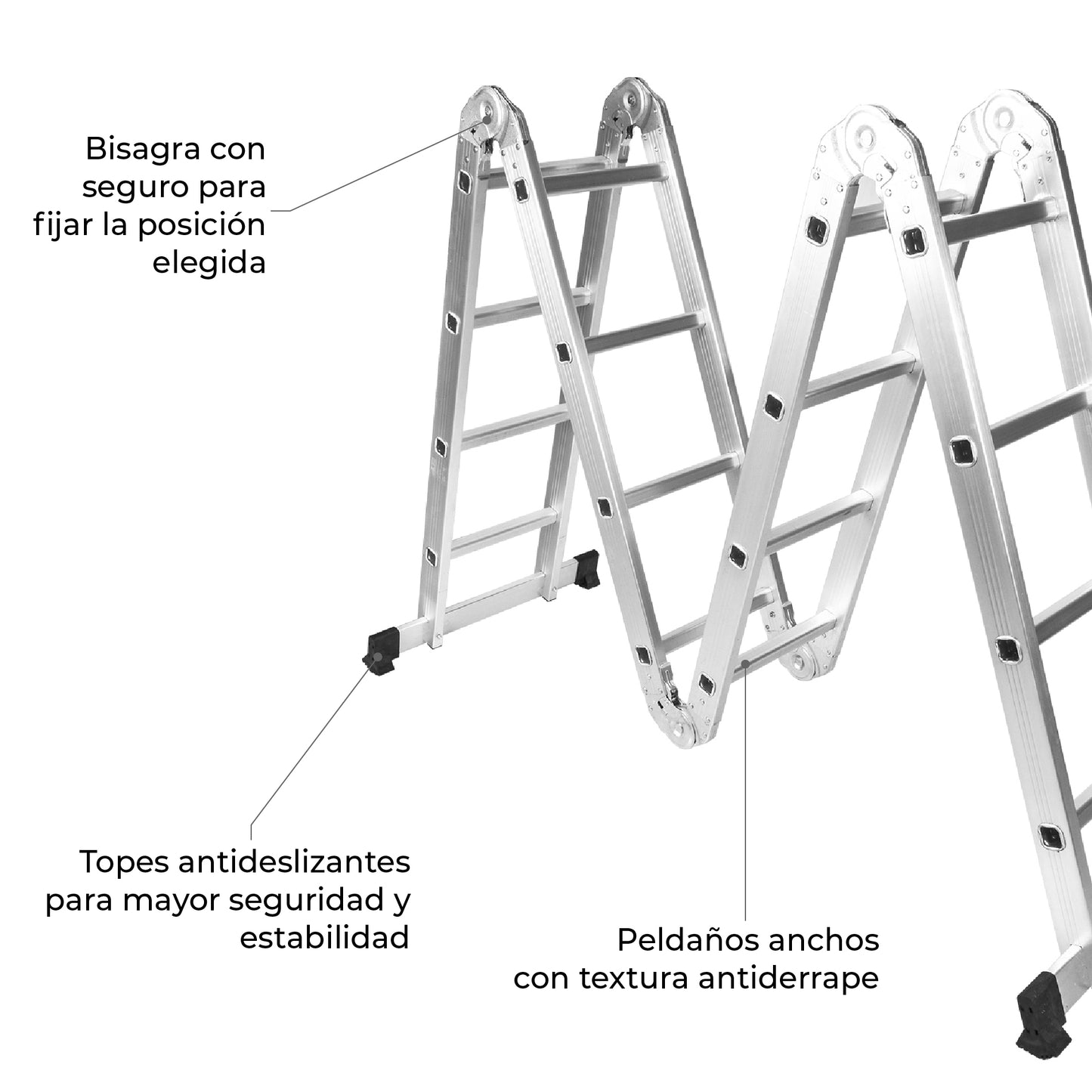 Escalera Plegable Multipropósito 16 Peldaños