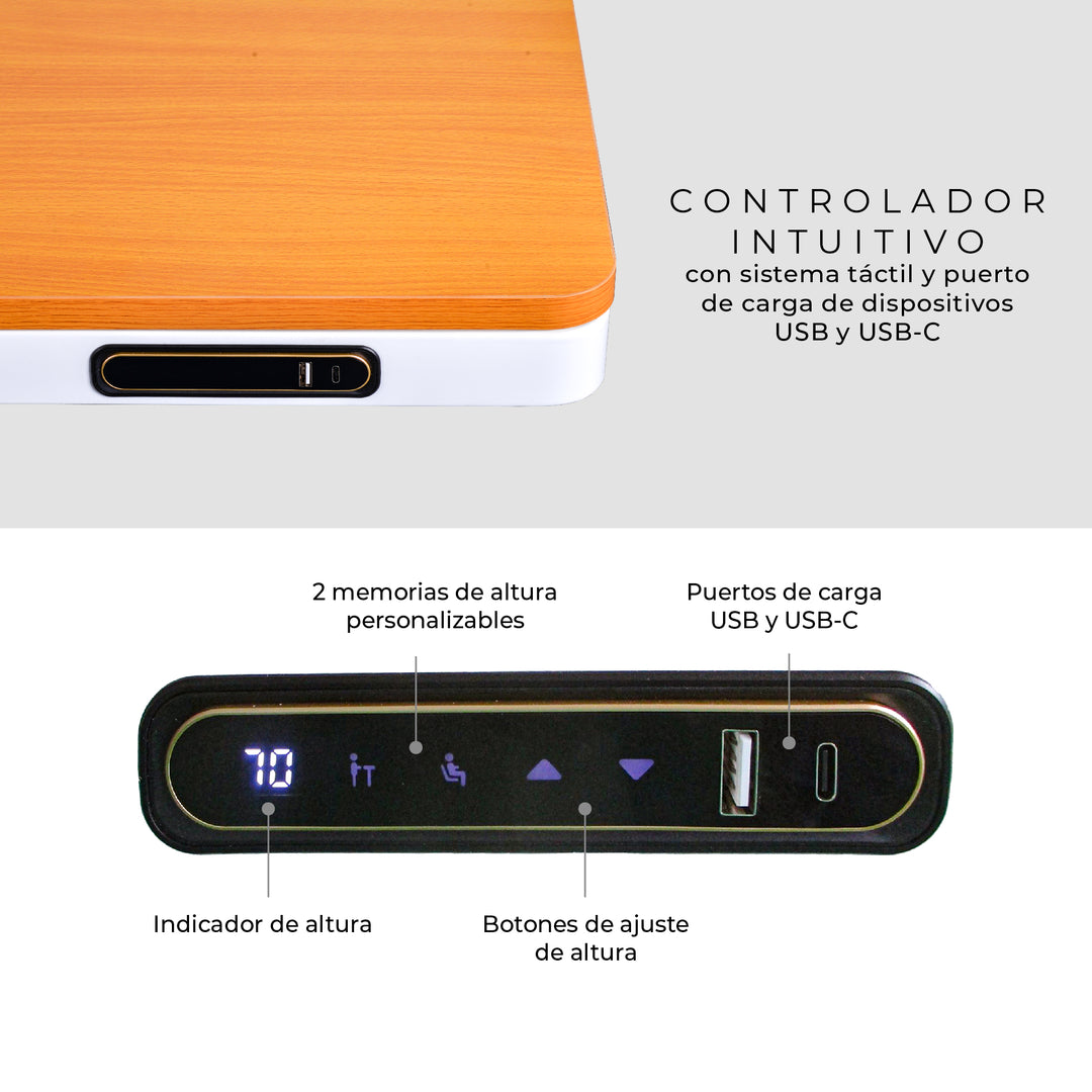 Escritorio Eléctrico Standing Desk Oak Pro