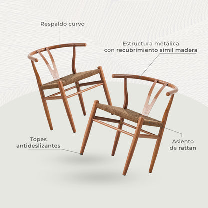 Set de 2 Sillas Wishbone Makati