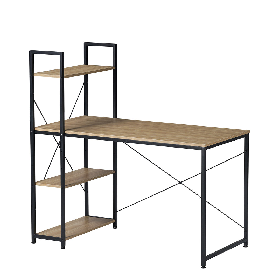 Escritorio Estilo Industrial con Estantería Lateral Desk 4 Natural