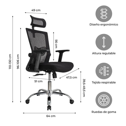 Silla de Escritorio Ergonómica Delphi