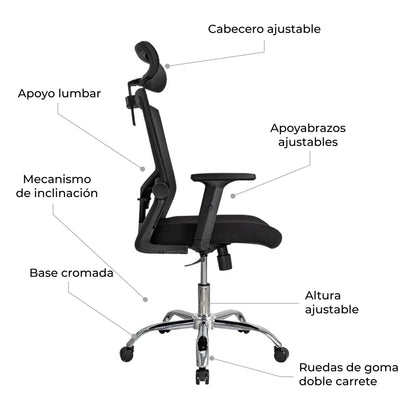 Silla de Escritorio Ergonómica Delphi