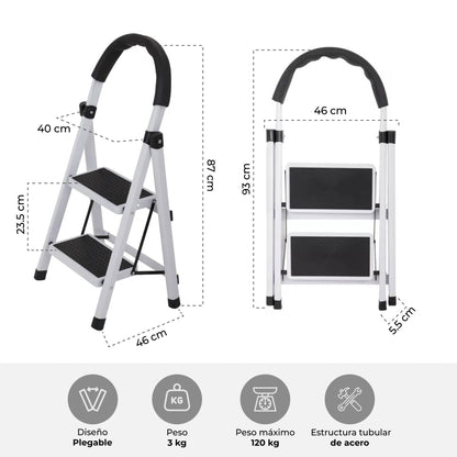 Escalera Taburete Plegable 2 Peldaños