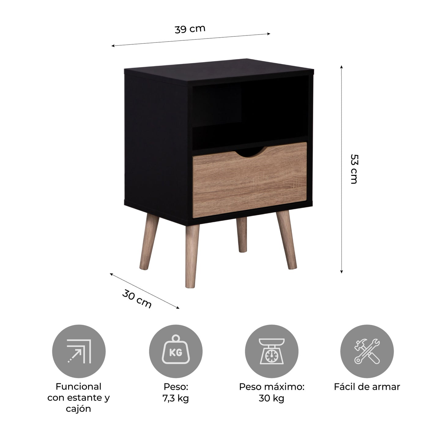Velador Tromso Black