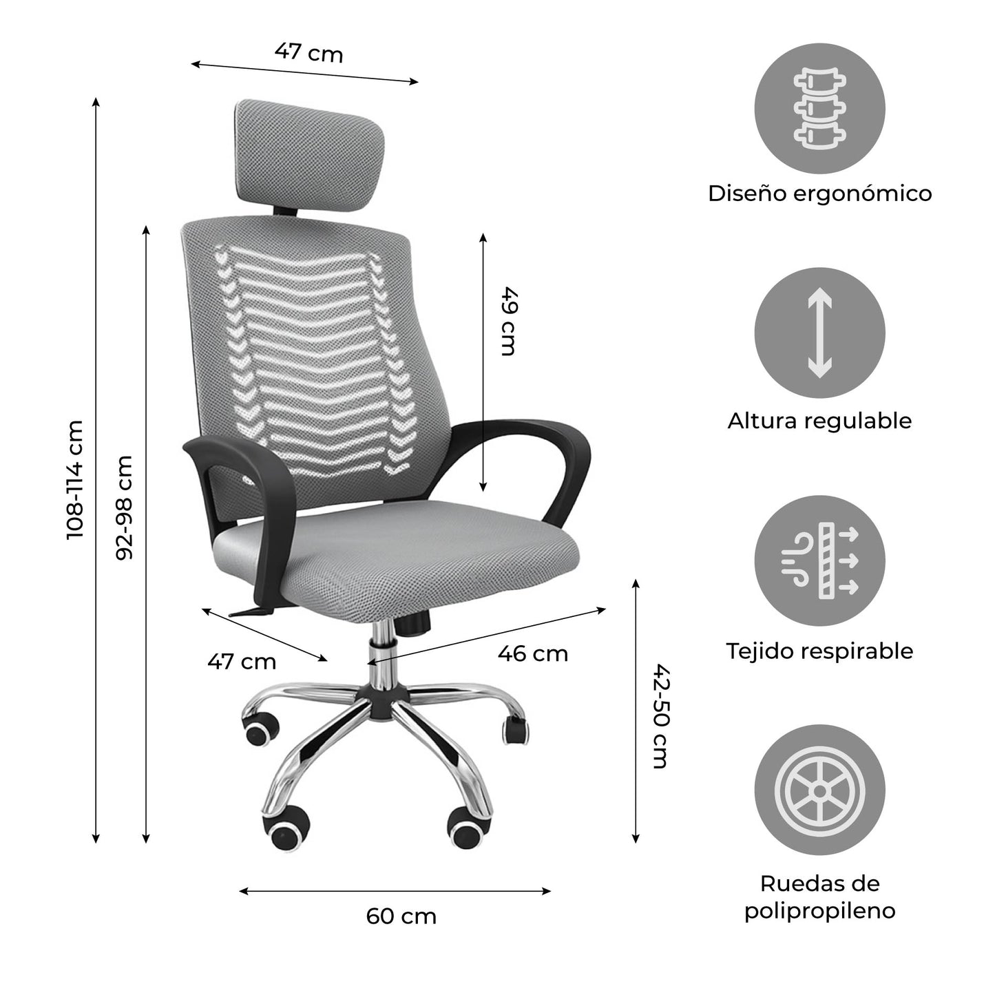 Silla de Escritorio Ergonómica SILL-Q2G