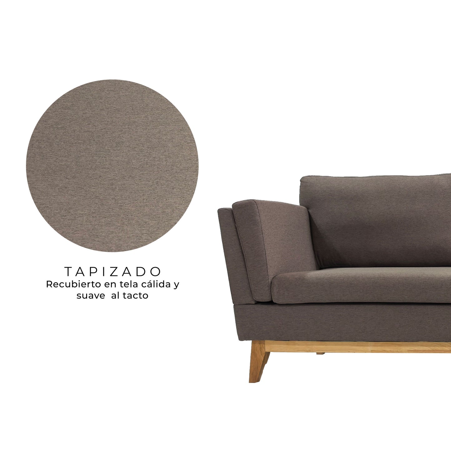 Sofá Seccional 3 Cuerpos Albano Café