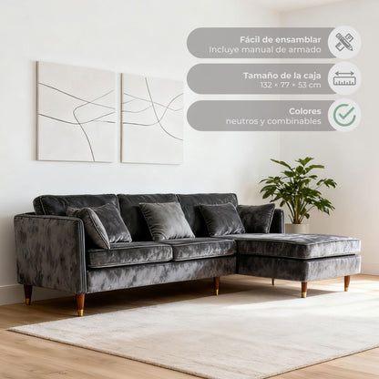 Sofá Seccional 3 Cuerpos Ariccia Gris