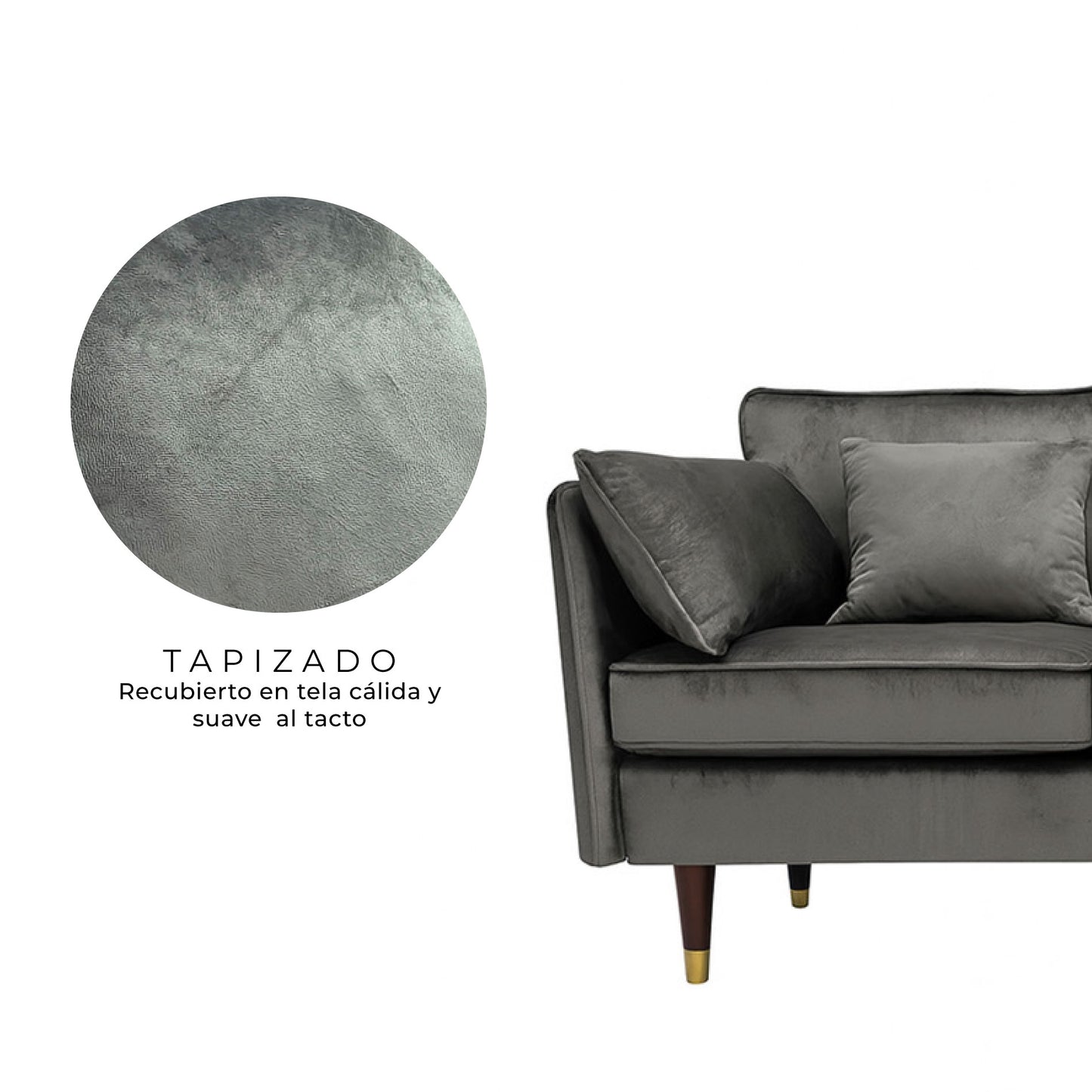 Sofá Seccional 3 Cuerpos Ariccia Gris