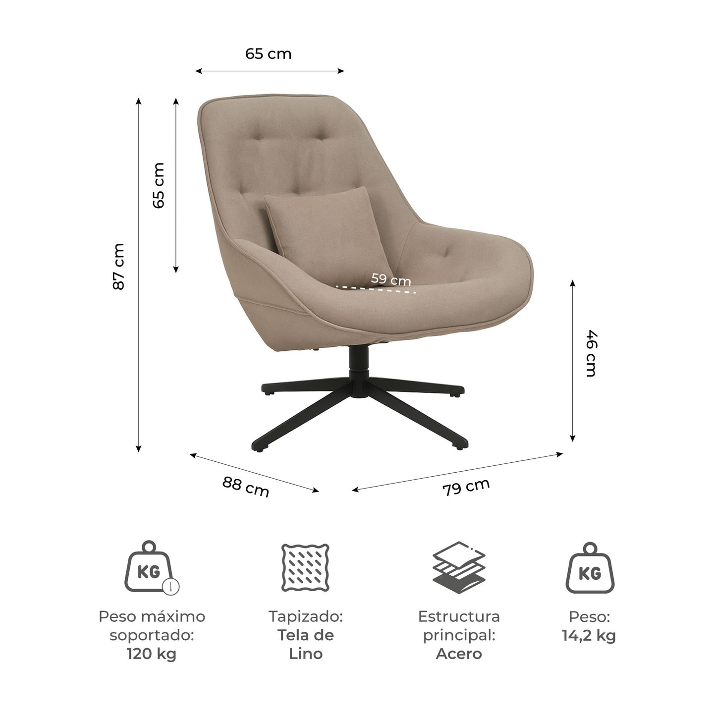 Sitial Giratorio Cherry