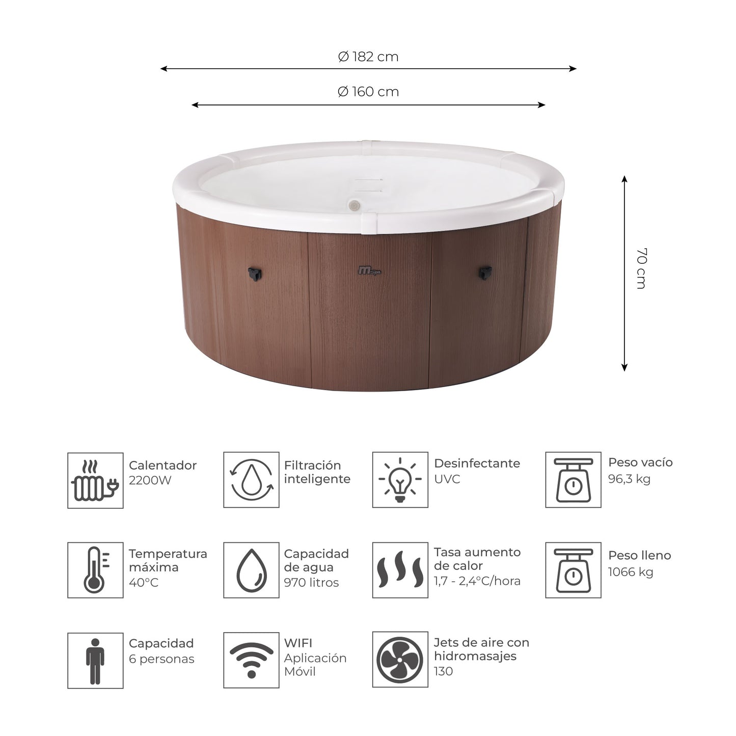 Hot Tub Rova 6 Frame Wifi