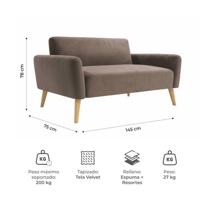 Sofá 2 Cuerpos Nemi Café
