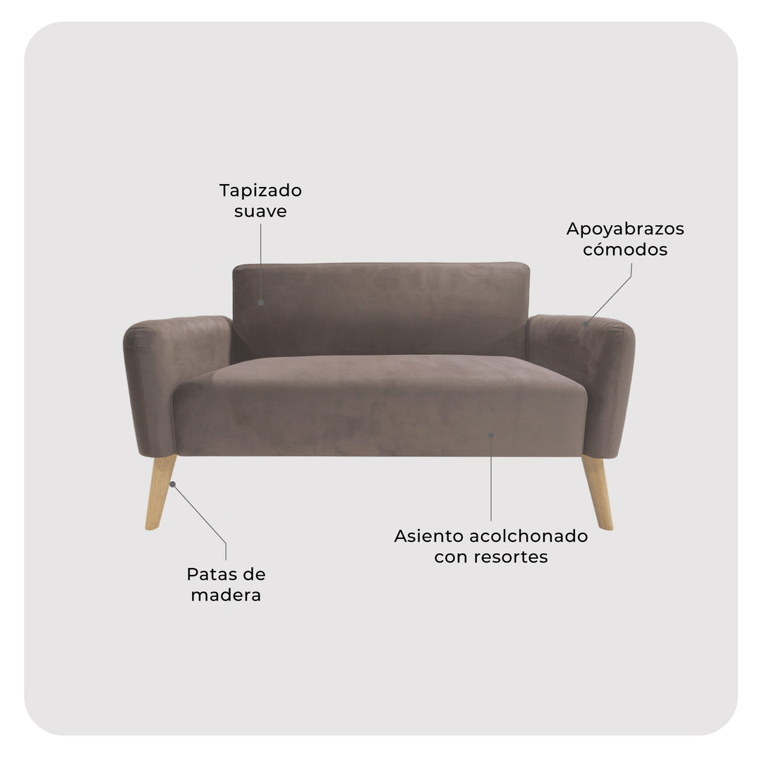 Sofá 2 Cuerpos Nemi Café