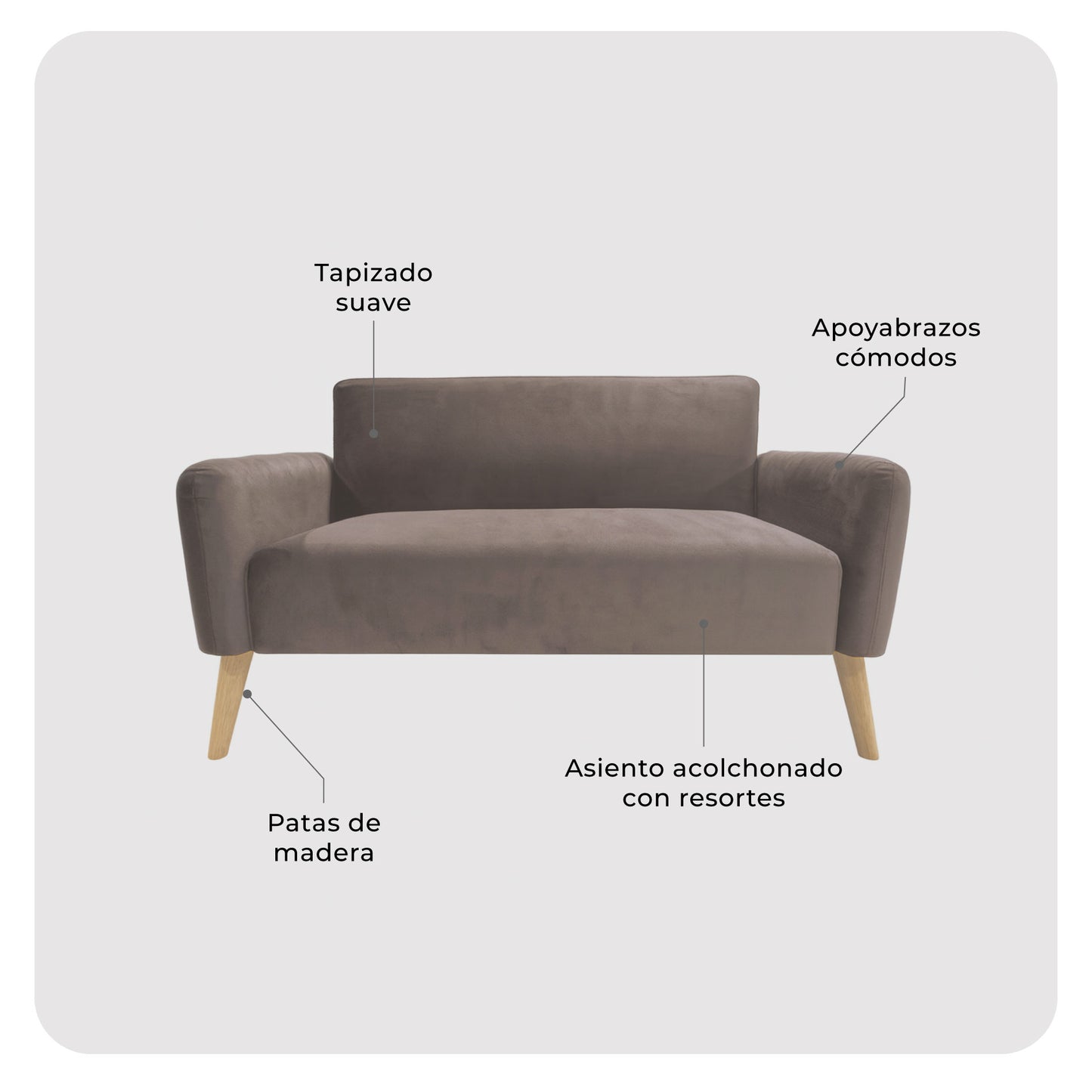 Sofá 2 Cuerpos Nemi Café