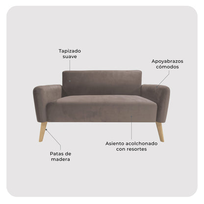 Sofá 2 Cuerpos Nemi Café