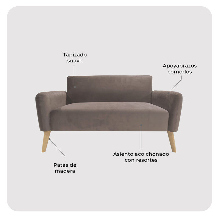 Sofá 2 Cuerpos Nemi Café