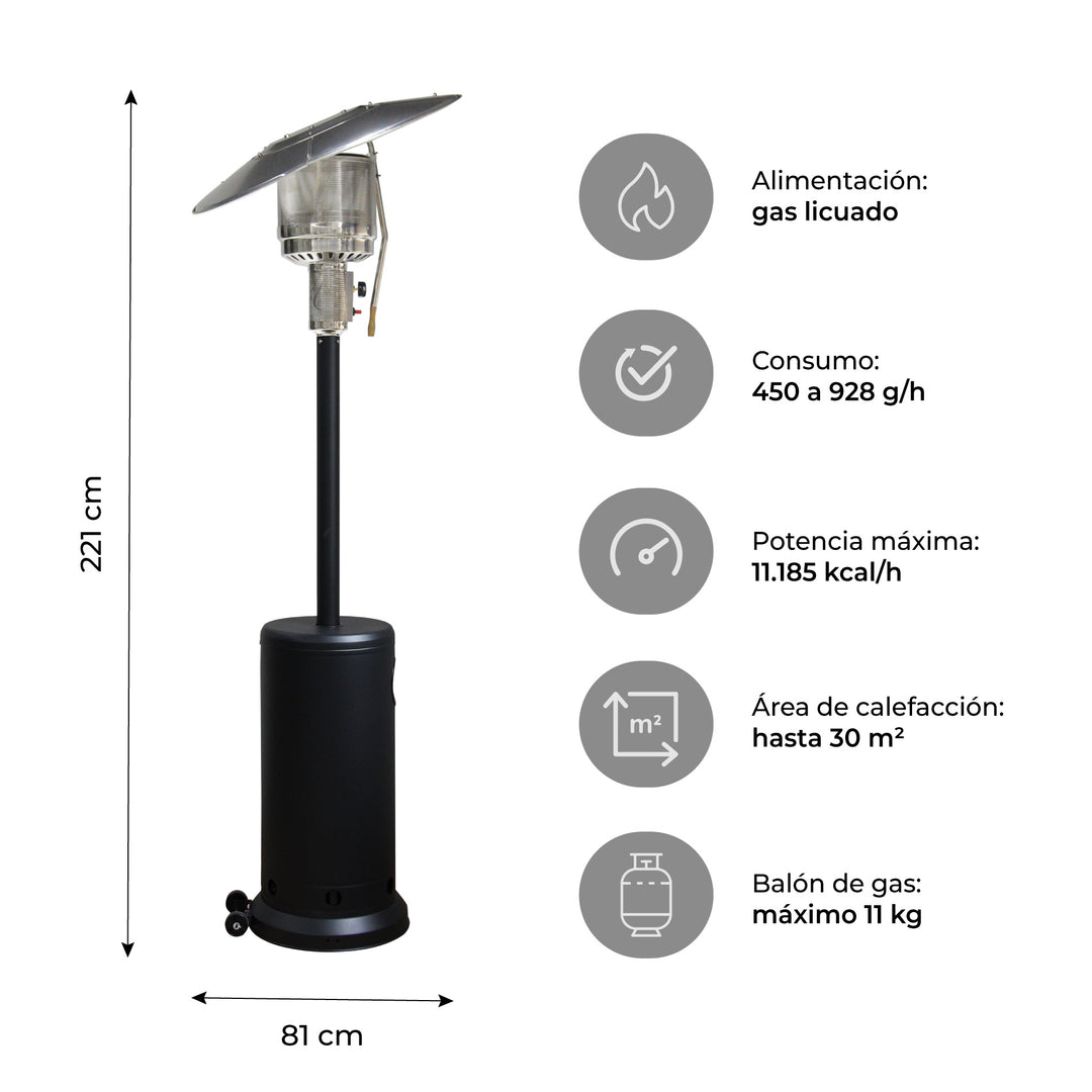 Estufa Calefactor Exterior Silver Flex