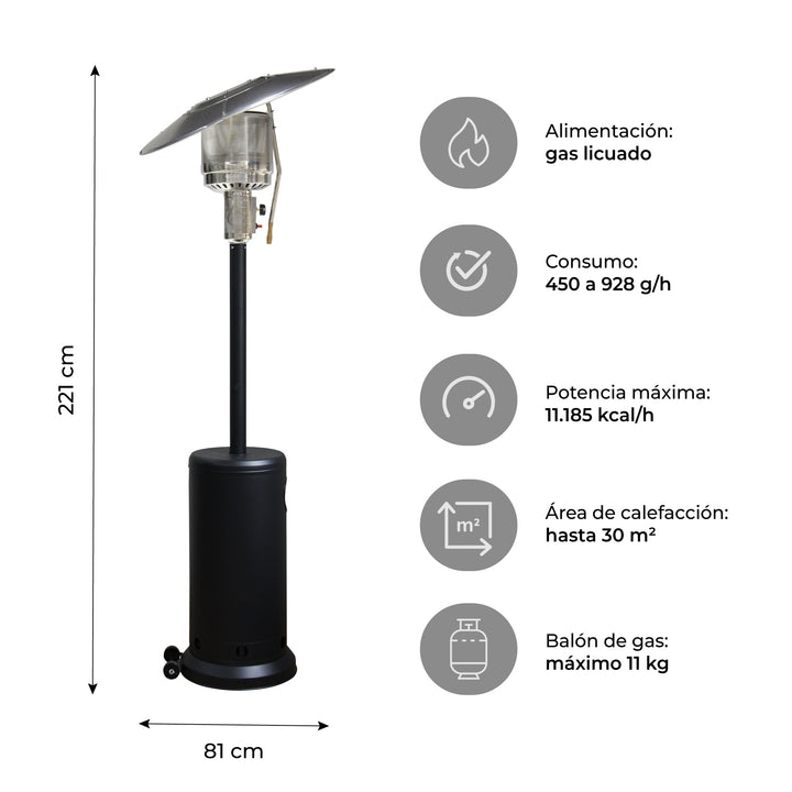 Estufa Calefactor Exterior Silver Flex