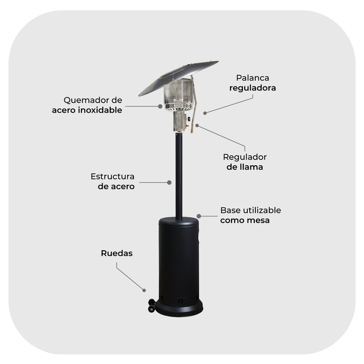 Estufa Calefactor Exterior Silver Flex