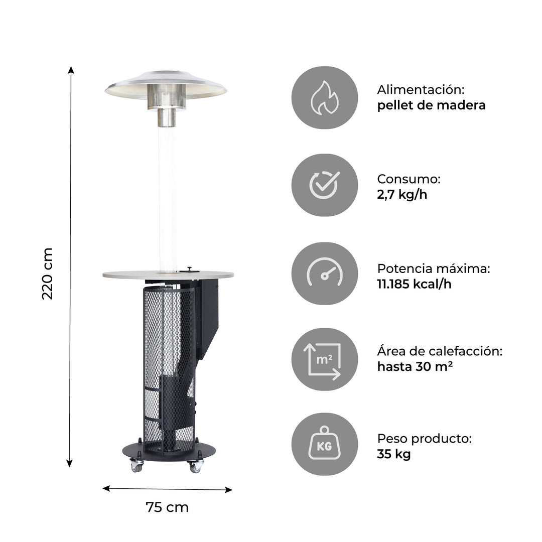 Estufa a Pellet Exterior Cinder