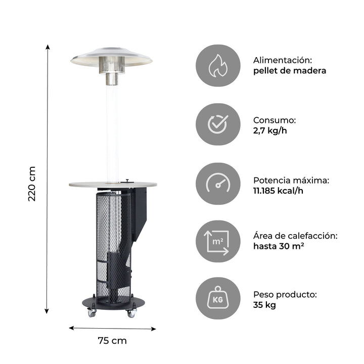 Estufa a Pellet Exterior Cinder