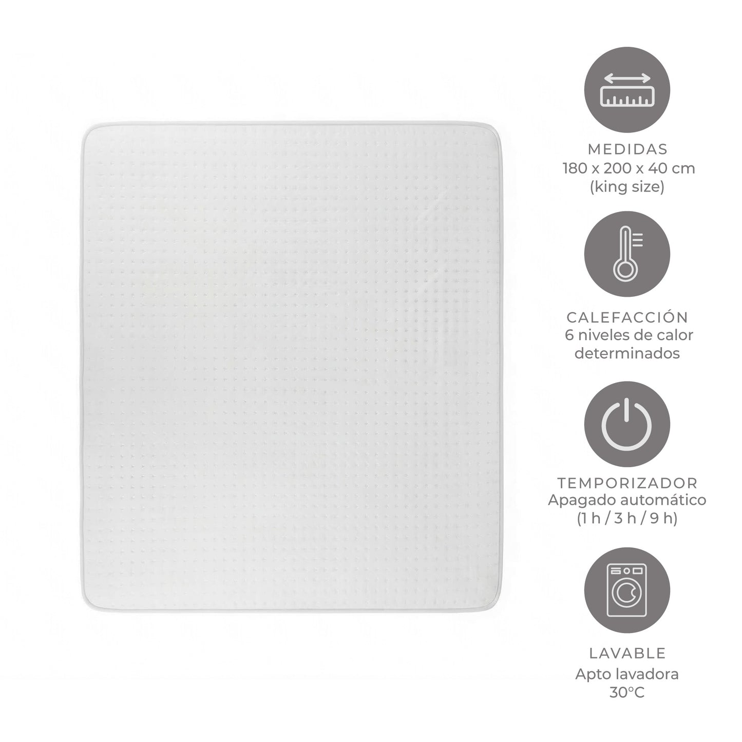 Calienta Camas Eléctrico King 4 Zonas