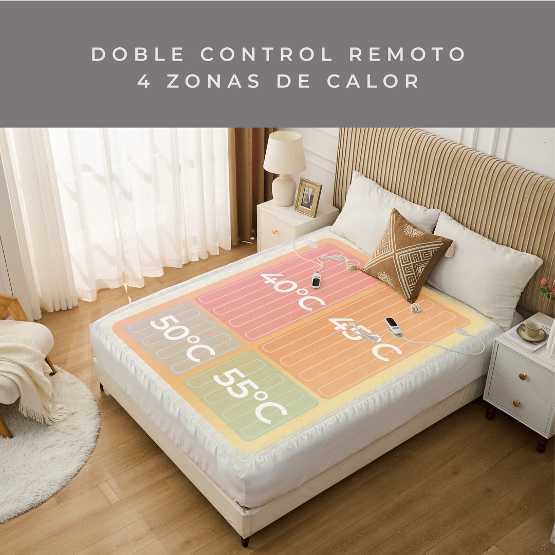 Calienta Camas Eléctrico King 4 Zonas
