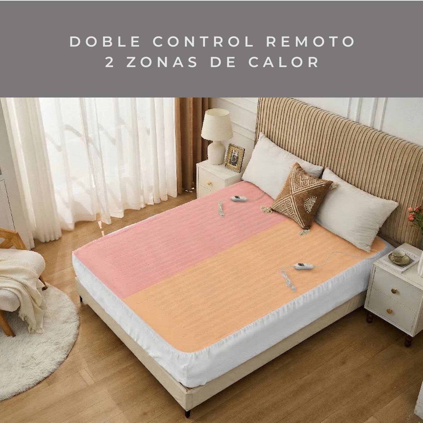 Calienta Camas Eléctrico Queen 2 Zonas