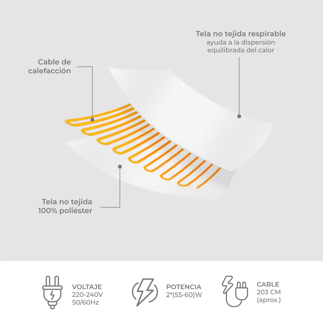 Calienta Camas Eléctrico Queen 2 Zonas