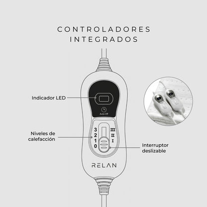 Calienta Camas Eléctrico Queen 2 Zonas