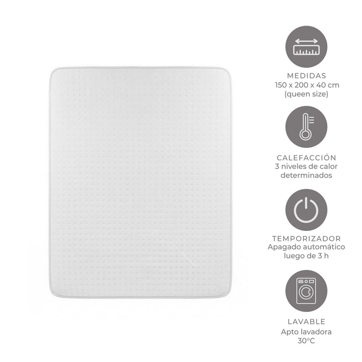 Calienta Camas Eléctrico Queen 2 Zonas