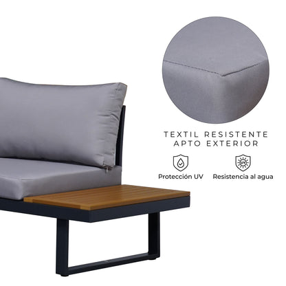 Set de Exterior Saigon Sofá Seccional + Mesa de Centro