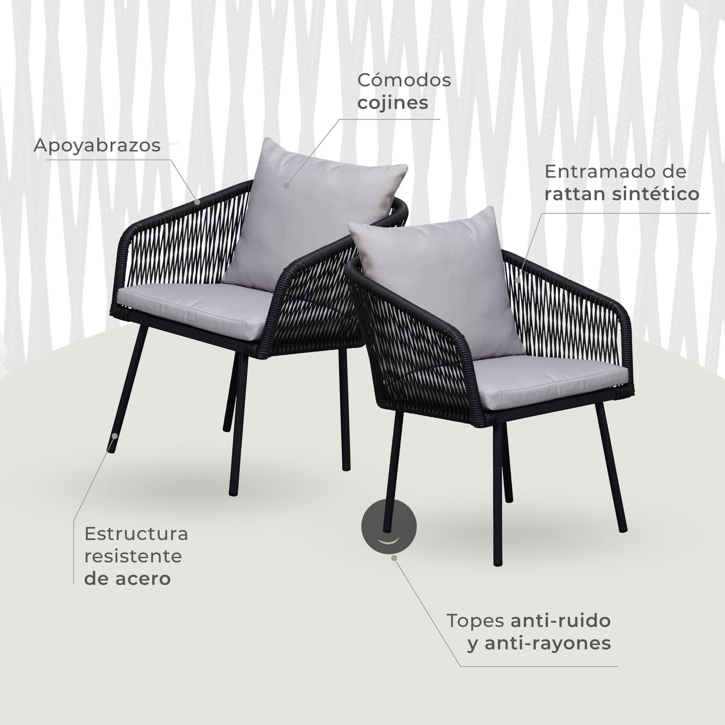 Set de Exterior Samui 6 Sillas + Mesa