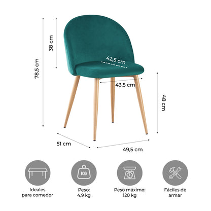 Set de 4 Sillas de Comedor Dinka Oxford