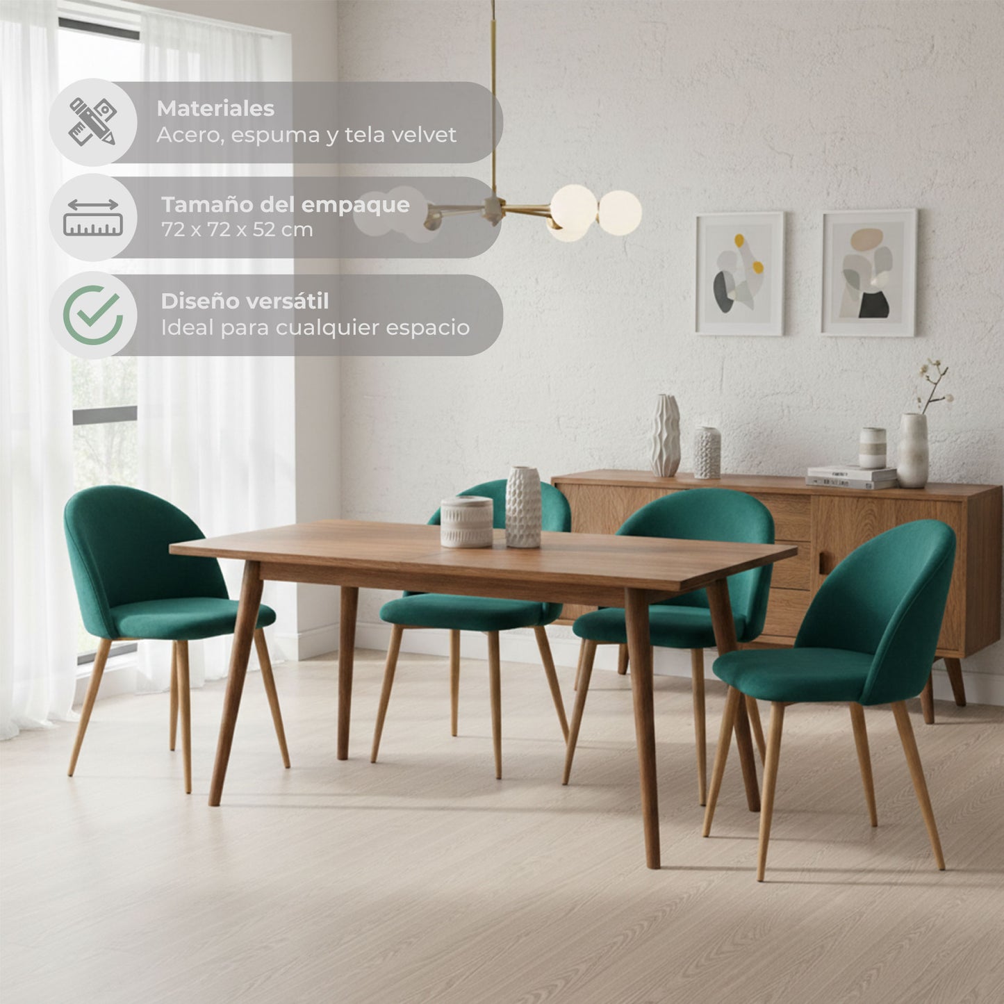 Set de 4 Sillas de Comedor Dinka Oxford