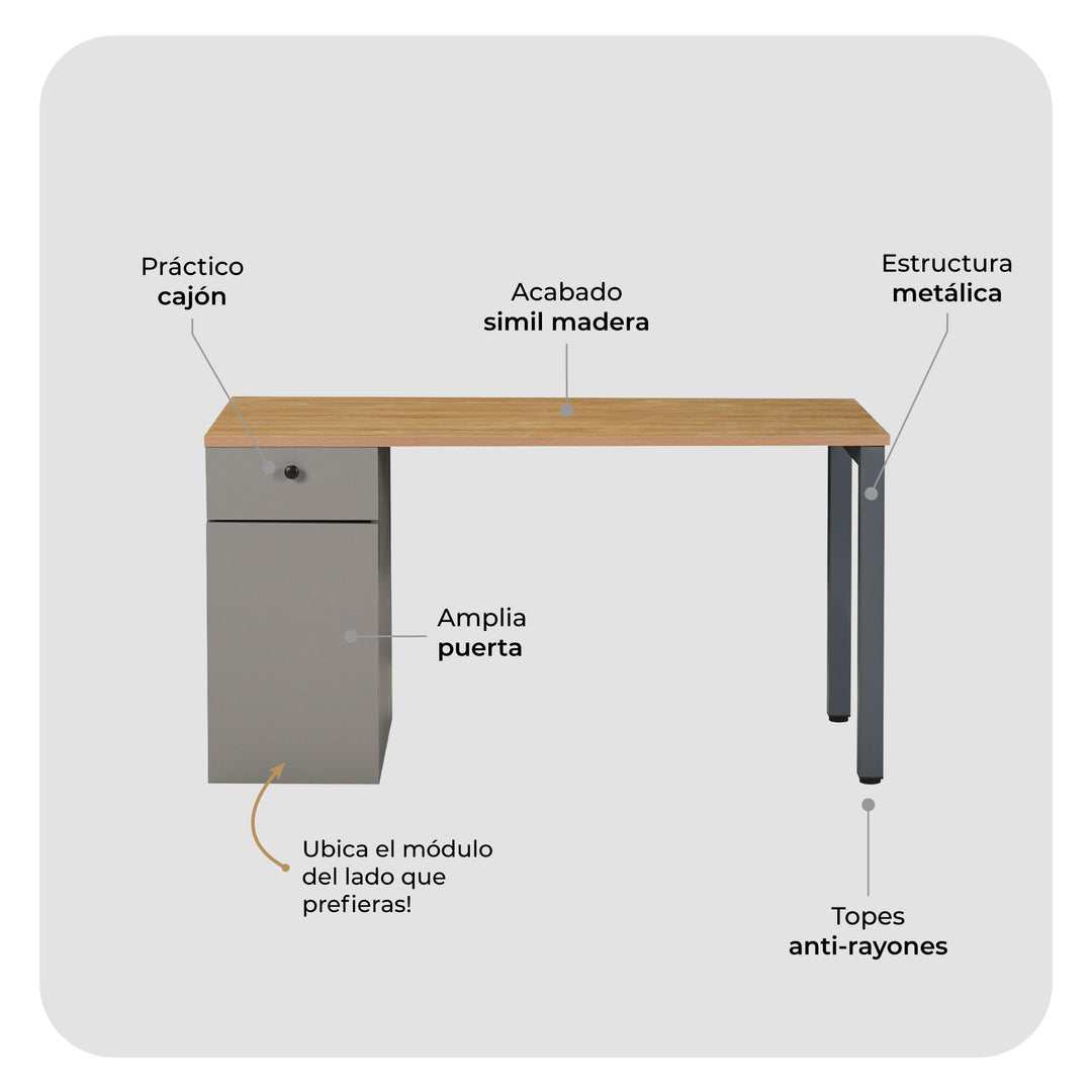 Escritorio con Cajón y Puerta Ergo-016