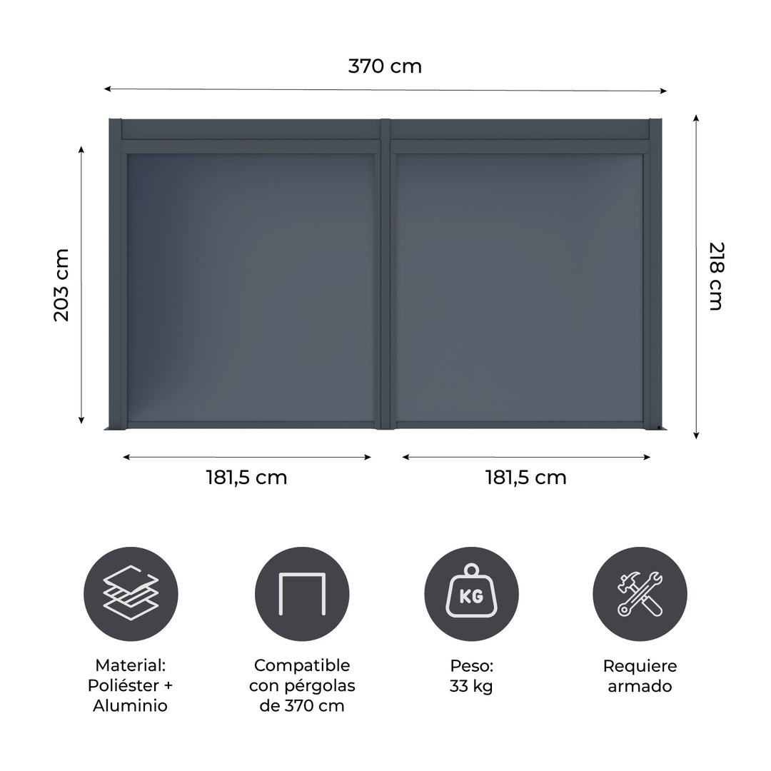 Pantalla Lateral Retráctil para Pérgola Side-C
