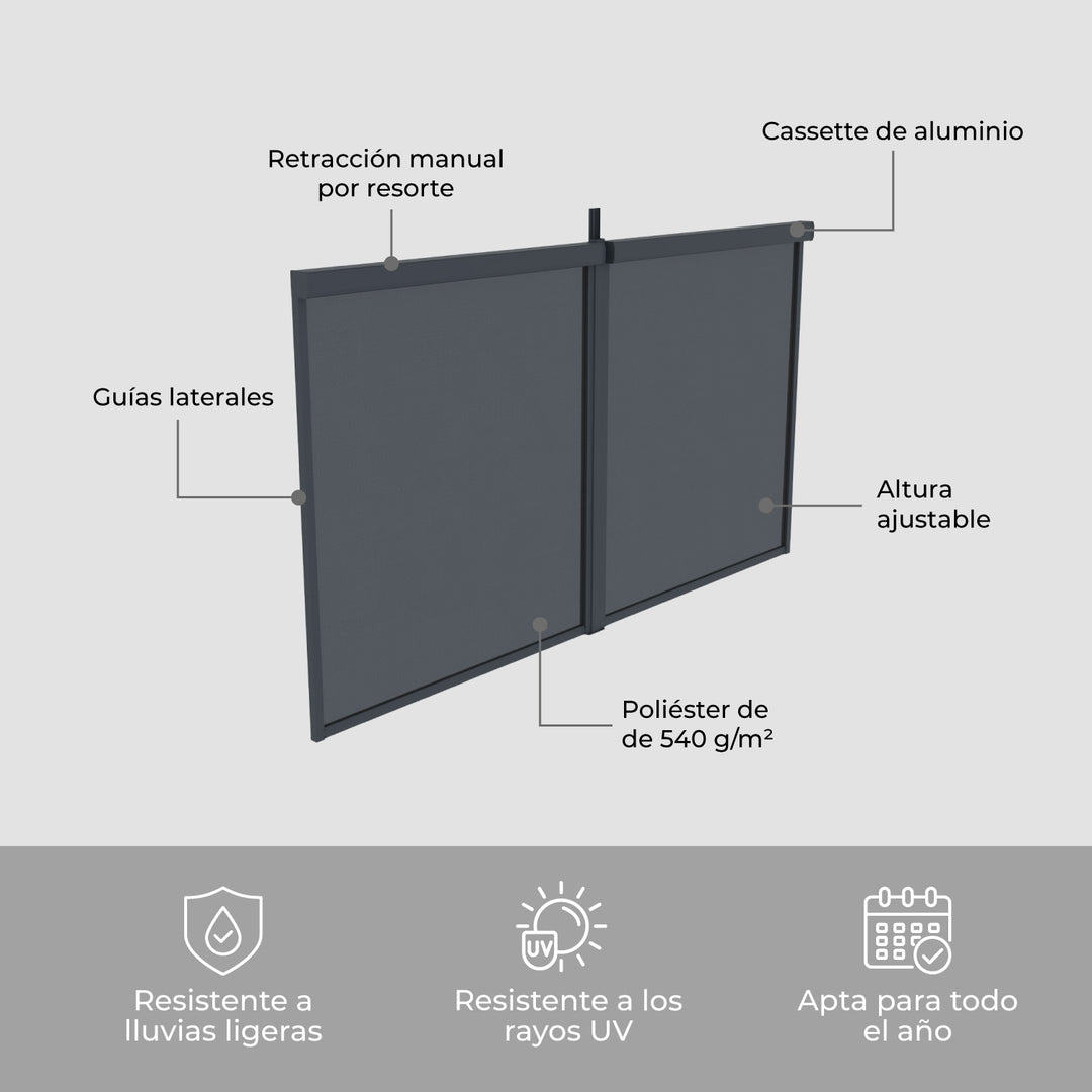 Pantalla Lateral Retráctil para Pérgola Side-C