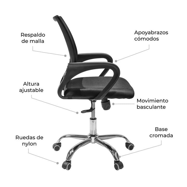 Silla de Escritorio Ergonómica Mesh+ Basculante
