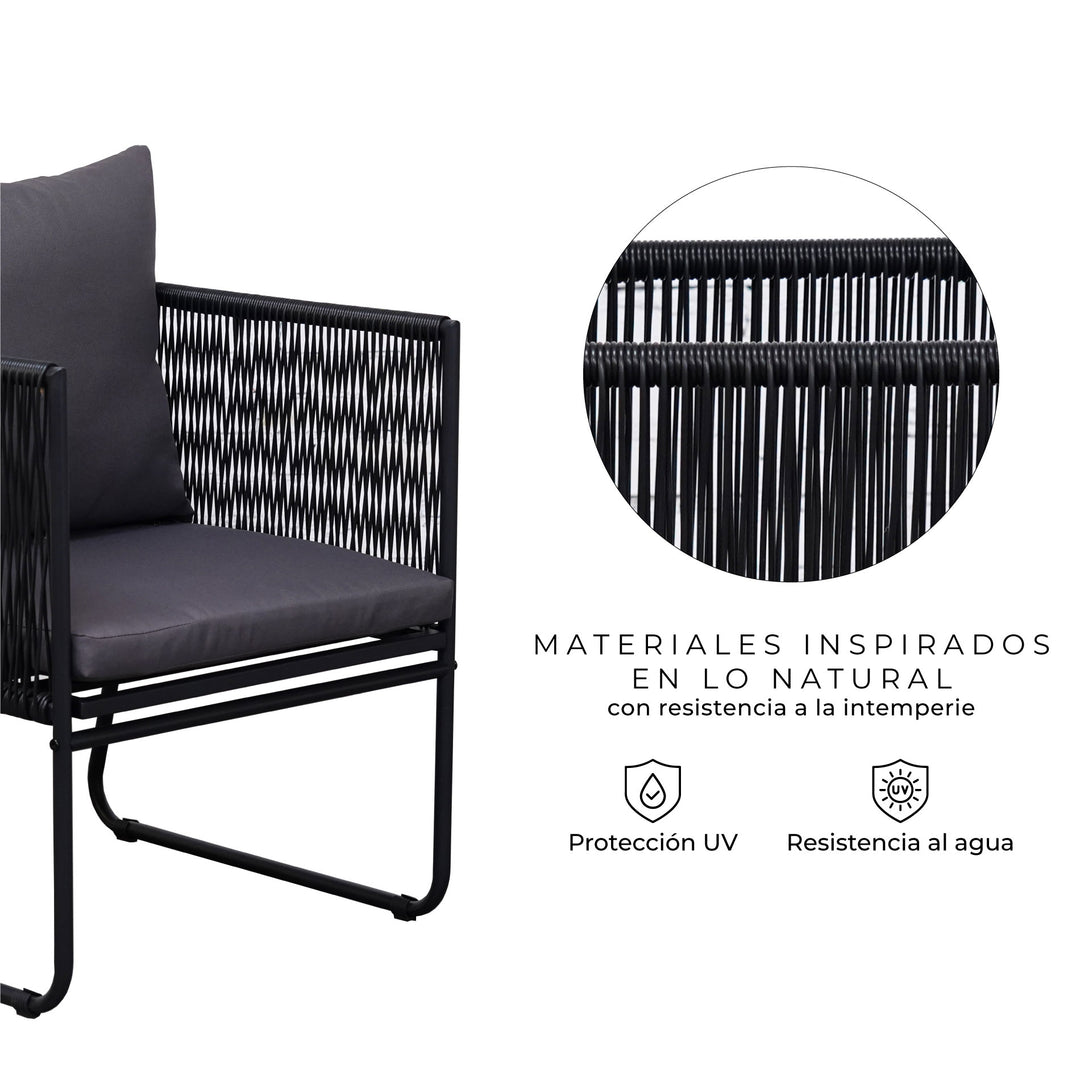 Set de Exterior Kiri Sillas + Mesa Auxiliar