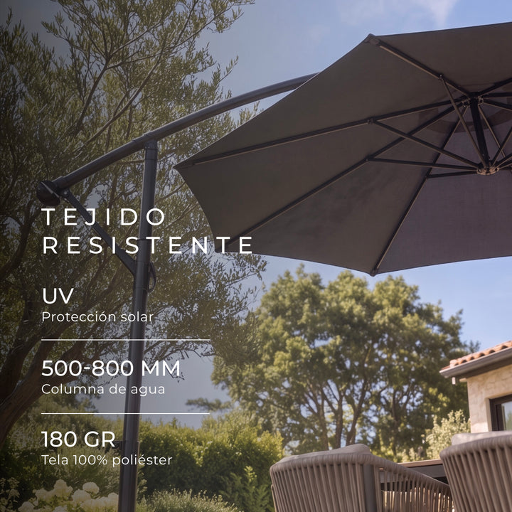 Quitasol Lateral con Base Solaris Gris