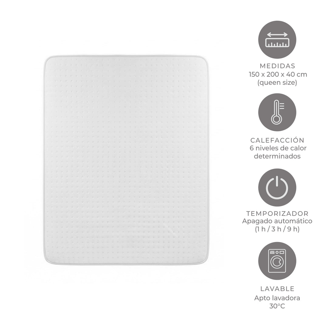 Calienta Camas Eléctrico Queen 4 Zonas