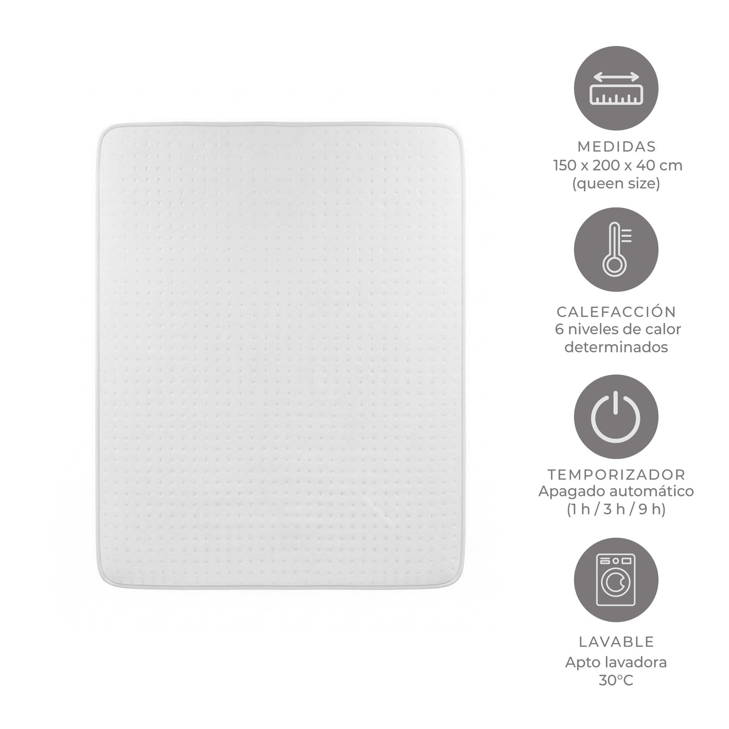 Calienta Camas Eléctrico Queen 4 Zonas