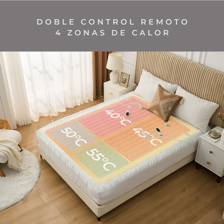 Calienta Camas Eléctrico Queen 4 Zonas