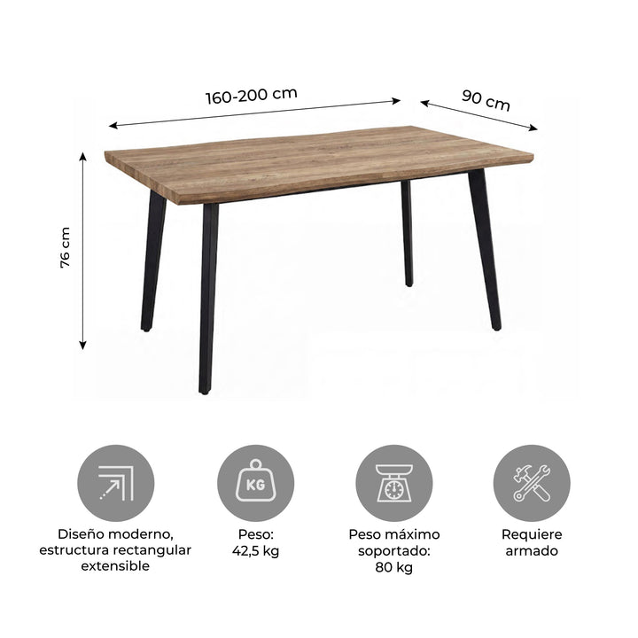 Mesa de Comedor Extensible Trowa