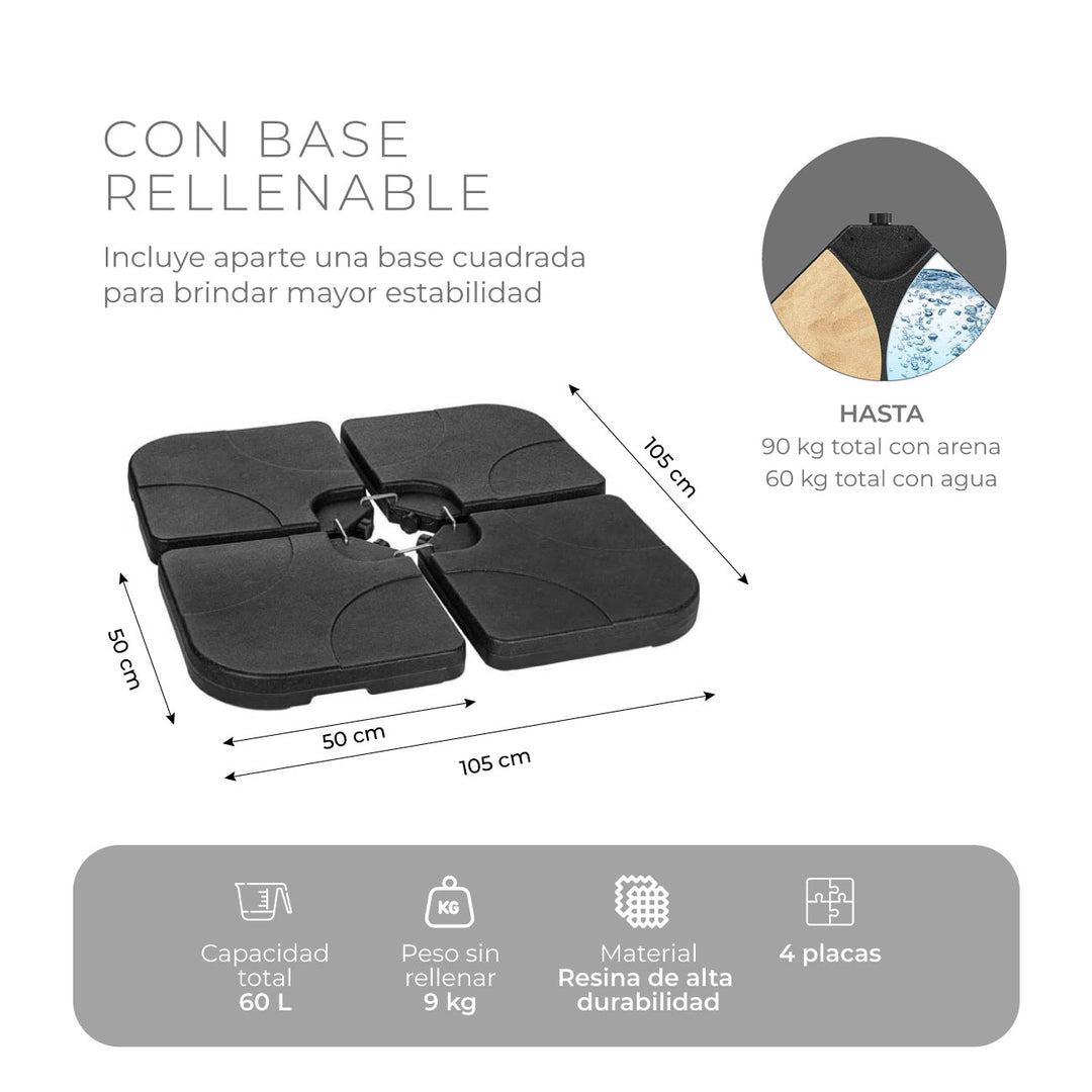 Quitasol Reforzado con Luces Bright Night