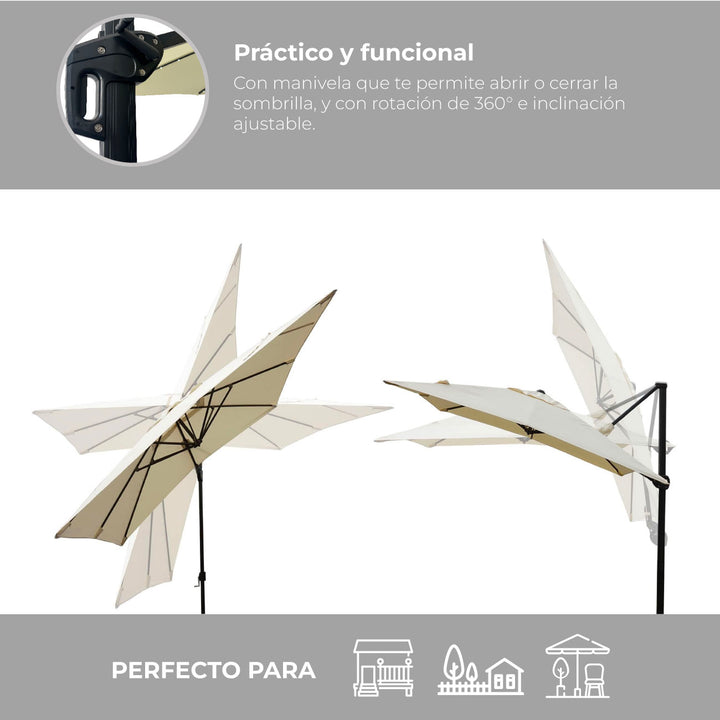 Quitasol Reforzado con Luces Bright Night